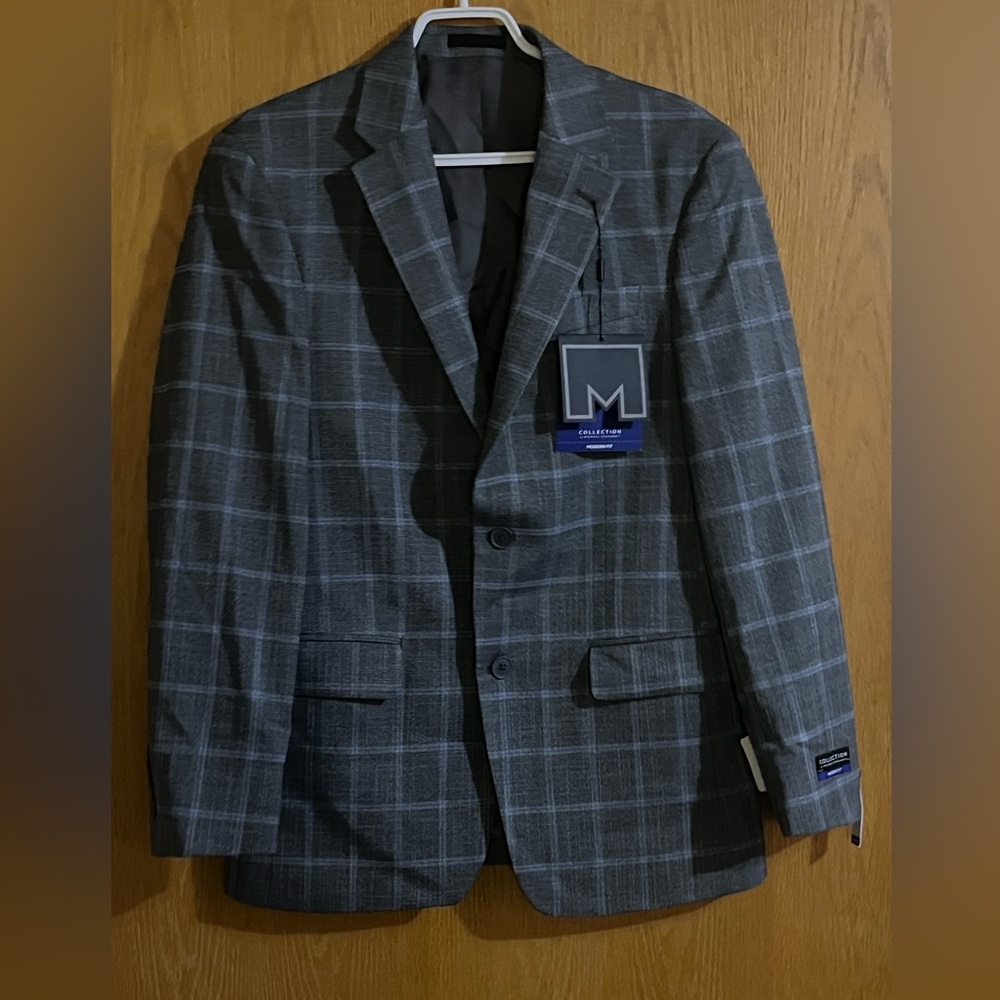 Classic Men's Gray Plaid Blazer